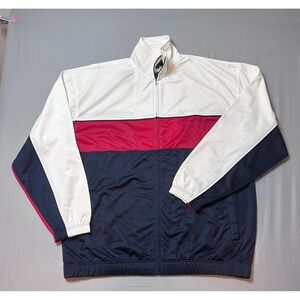 Vintage Jordan Craig Track Jacket Zip Up White Red Navy Color Block 3XL NEW